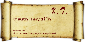 Krauth Tarján névjegykártya